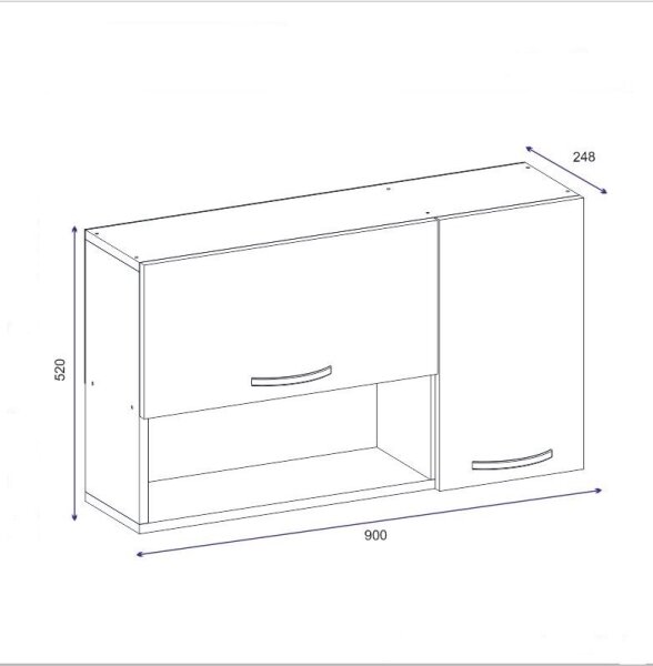 Стенен шкаф AKASYA 52x90 cм бял