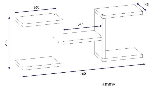 Етажерка NORM 28,5x75 cм бяла