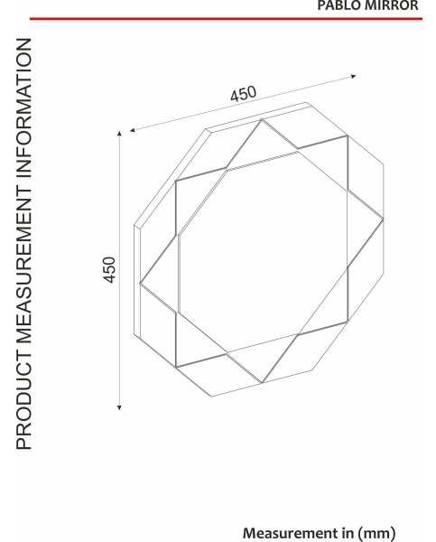 Огледало PABLO 45x45 cм кафяво