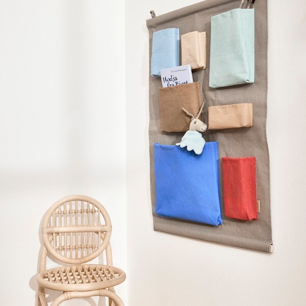 Сив текстилен висящ органайзер 60x2x80 cm Saga – OYOY Mini