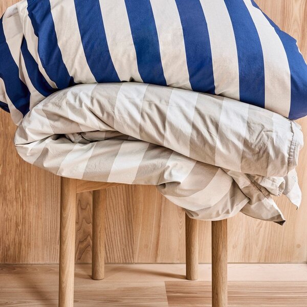 Бяло/синьо единично памучно спално бельо 140x200 cm Shima – OYOY Living Design