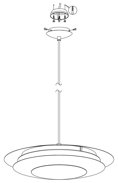 Eglo 98043 - LED RGBW Димируем висящ полилей MONEVA-C LED/18W/230V