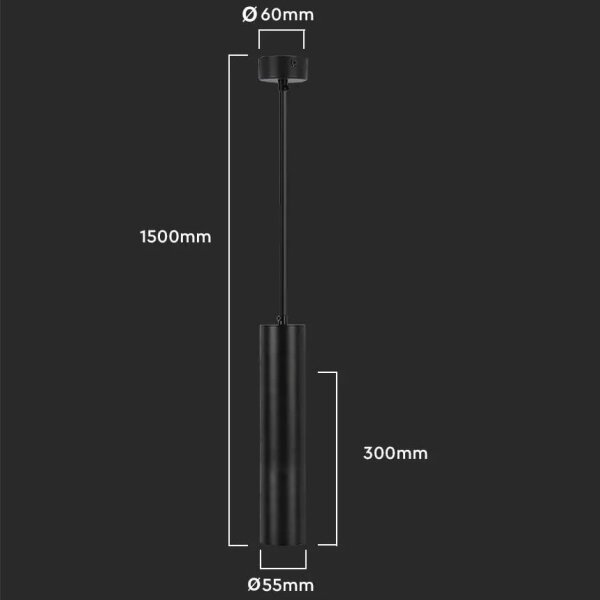 Полилей 1xGU10/35W/230V 30 cм черен