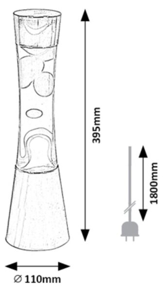 Rabalux 7028 - Лава лампа MINKA 1xGY6,35/20W/230V многоцветна