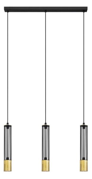 LED Висящ полилей BARS 3xGU10/4,8W/230V черен/златист