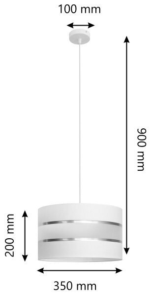 Висящ полилей HELEN 1xE27/60W/230V Ø 35 cм бял