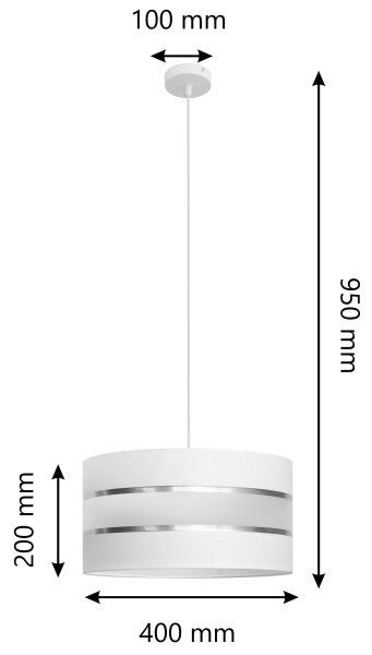 Висящ полилей HELEN 1xE27/60W/230V Ø 40 cм бял