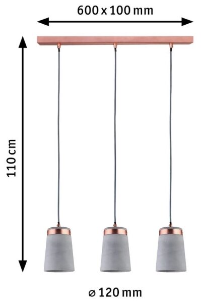 Paulmann 79626 - 3xE27/20W Пендел NEORDIC STIG 230V