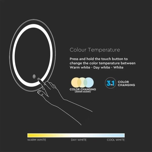 LED Огледало за баня с подсветка и нагревател LED/25W/230V IP44 3000K/4000K/6400K