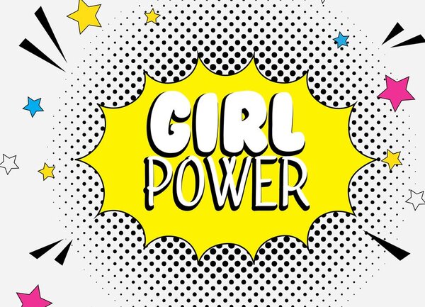 Картина на платно – С поп арт надпис – GIRL POWER