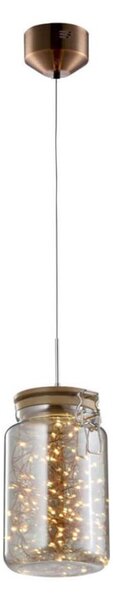 Klausen 142029 - LED Пендел JAR LED/5W/230V меден/дървен