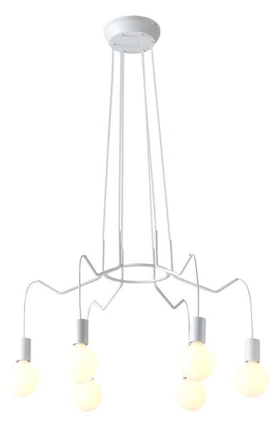 Висящ полилей BASSO 6xE27/40W/230V бял