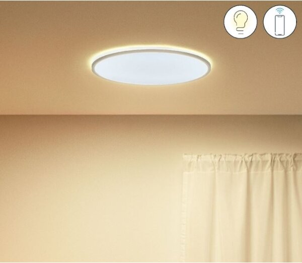 WiZ - LED Димируем плафон SUPERSLIM LED/22W/230V бял Wi-Fi