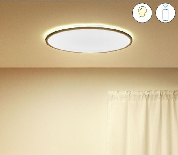 WiZ - LED Димируем плафон SUPERSLIM LED/32W/230V черен Wi-Fi