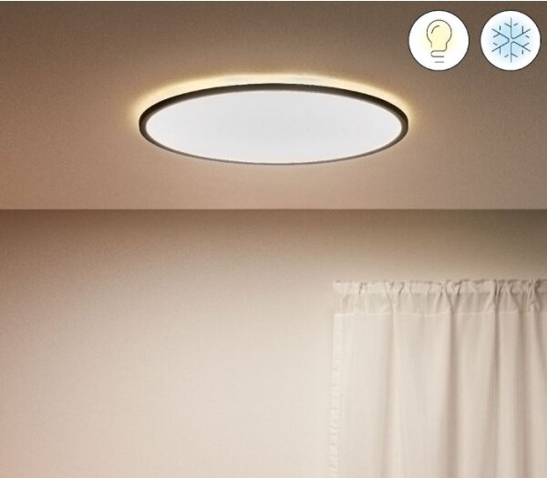 WiZ - LED Димируем плафон SUPERSLIM LED/32W/230V черен Wi-Fi