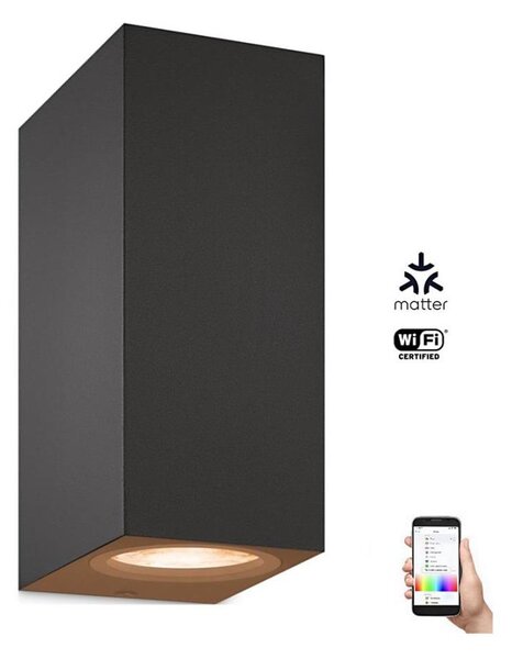 WiZ - LED RGBW Димируем аплик UP&DOWN 2xGU10/4,7W/230V черен Wi-Fi