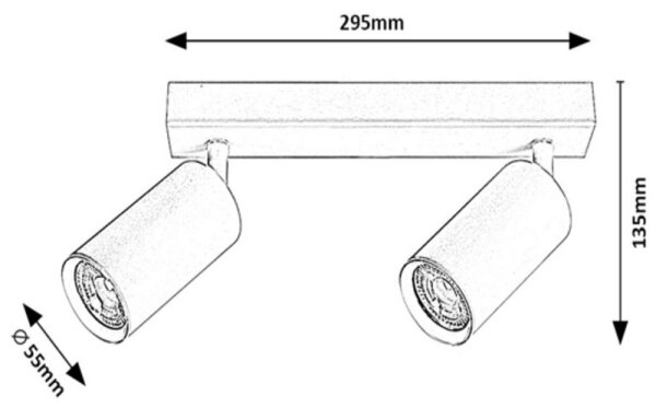Rabalux 2082 - Таванен спот SOLO 2xGU10/25W/230V бял