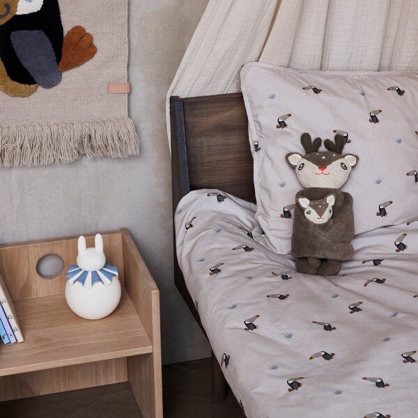 Светлосиво памучно детско спално бельо за детско креватче 70x100 cm Toucan – OYOY Mini