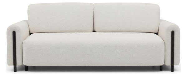 Сгъваем диван с място за съхранение от букле в цвят слонова кост 244 cm Arcadova – ELTAP