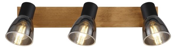 Globo 54307-3W - Спот CLAUDE 3xE14/40W/230V черен/дървен
