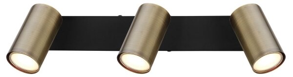 Globo 57911-3M - Спот ROBBY 3xGU10/35W/230V черен/месинг
