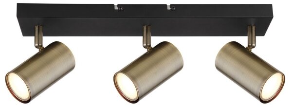 Globo 57911-3M - Спот ROBBY 3xGU10/35W/230V черен/месинг