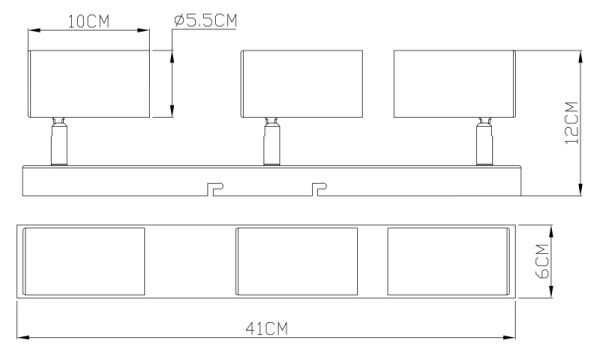 Globo 57911-3M - Спот ROBBY 3xGU10/35W/230V черен/месинг