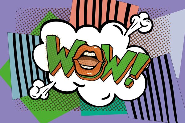 Тапет – Стилен лилав поп арт - WOW!
