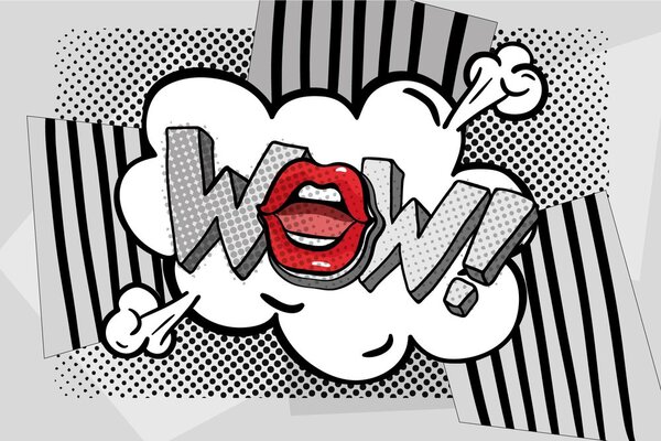 Тапет – Стилен сив поп арт - WOW!