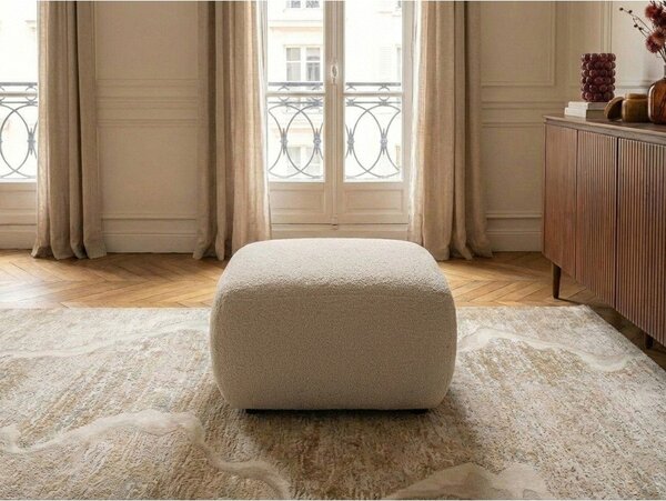 Бежова табуретка от прежда с примки от букле Montaigne – Bobochic Paris