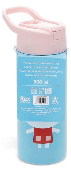 Светлосиня детска бутилка от неръждаема стомана 500 ml Lottie & Friends – Rex London
