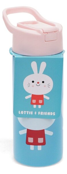 Светлосиня детска бутилка от неръждаема стомана 500 ml Lottie & Friends – Rex London