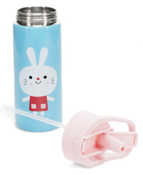 Светлосиня детска бутилка от неръждаема стомана 500 ml Lottie & Friends – Rex London