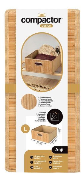Бамбукова кутия за съхранение в естествен цвят 31x31x15 cm – Compactor