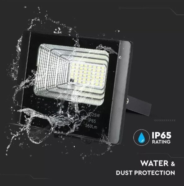 LED соларен прожектор 12W/3,2V 6000K IP65 с дистанционно управление