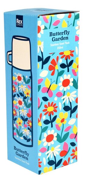 Син/кремав детски термос 350 ml Butterfly Garden – Rex London