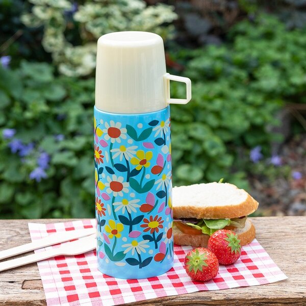 Син/кремав детски термос 350 ml Butterfly Garden – Rex London
