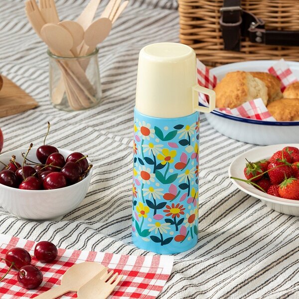 Син/кремав детски термос 350 ml Butterfly Garden – Rex London