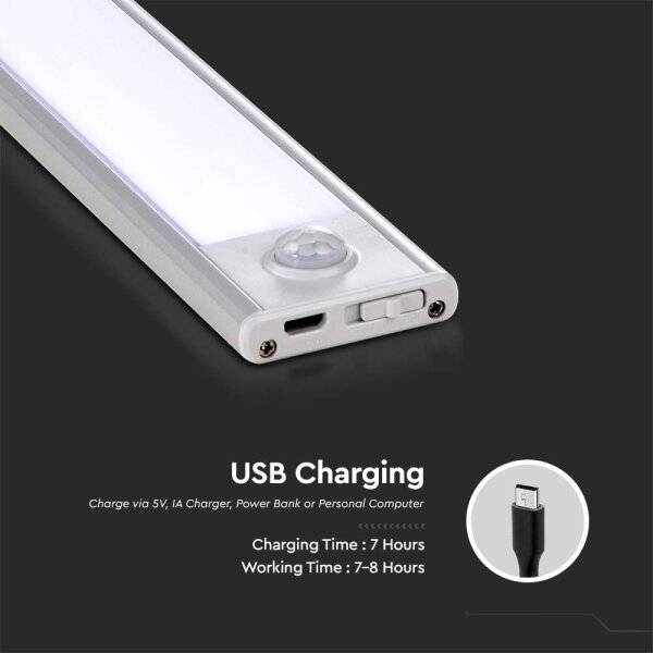 LED осветително тяло с сензор LED/2,5W/5V 4000K 3000 mAh
