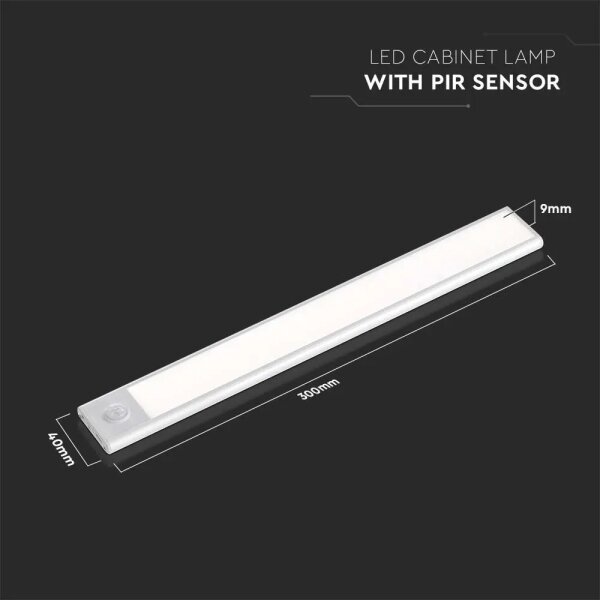 LED осветително тяло с сензор, LED/1,5W/5V, 3000K, 1500 mAh