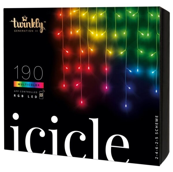 Twinkly TWI190STP-TEU - LED RGB Екстериорна коледна завеса 190xLED 11,5 м IP44 Wi-Fi