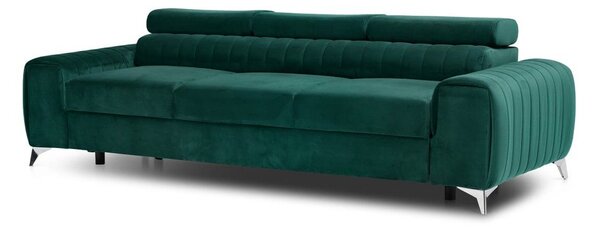 Зелен кадифен разтегателен диван 261 cm Laurence – ELTAP