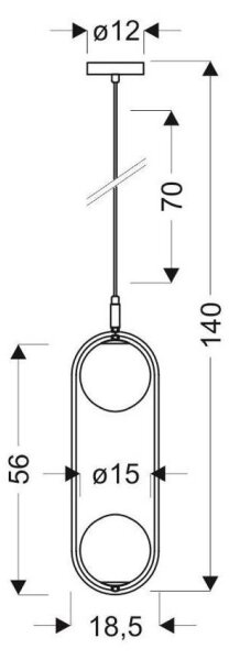 Пендел CORDEL 2xG9/28W/230V черен