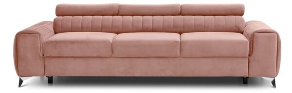 Розов кадифен разтегателен диван 261 cm Laurence – ELTAP