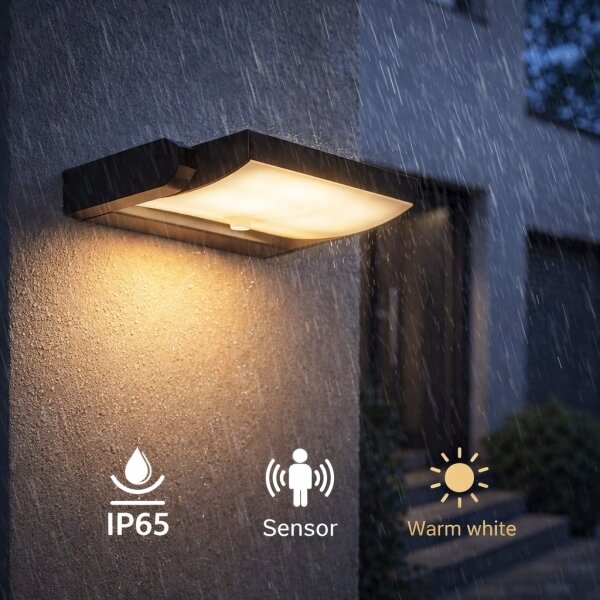 Brilagi-LED Външно стенно осветително тяло ANKLE с вграден сензор LED/18W/230V 3000K IP65