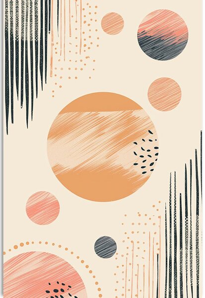 Картина на платно – Елегантни кръгове Peach Fuzz