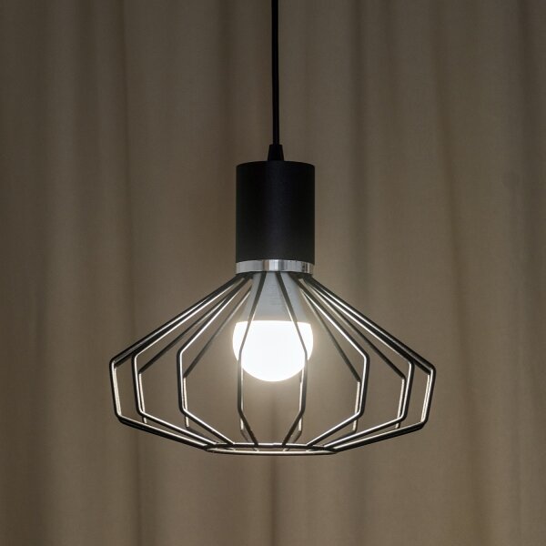 Полилей на кабел SOLANO 1xE27/15W/230V, черен/лъскав хром
