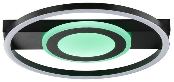 Brilliant - LED RGBW плафон с възможност за димиране MAUREEN LED/20W/230V 3000-6500K черен + дистанционно управление