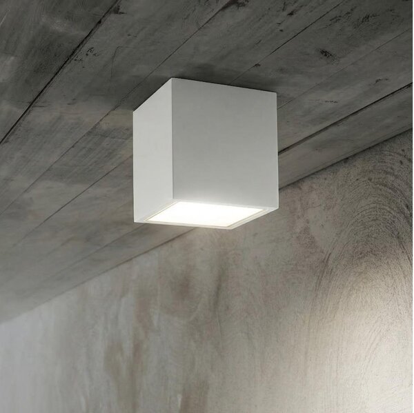 Ideal Lux - Външно спот осветително тяло TECHO 1xGU10/20W/230V 9x9 cm IP54 бяло