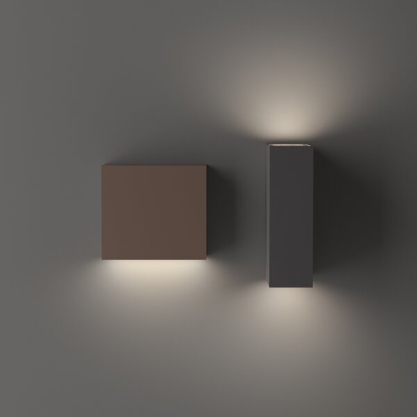 Ideal Lux - Външно стенно осветително тяло TETRIS 1xG9/15W/230V IP44, кафяво